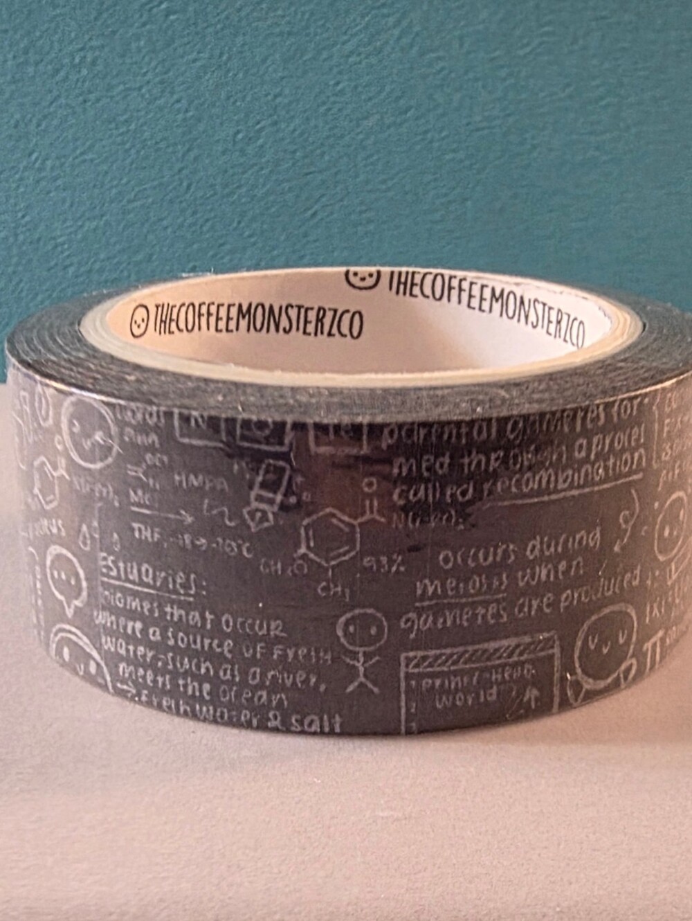 TheCoffeeMonsterzCo Grey Chemistry Doodle Washi Tape